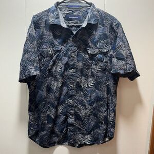 Tommy Bahama Seersucker Button Up Shirt‎ Size Large Blue Purple Marlin